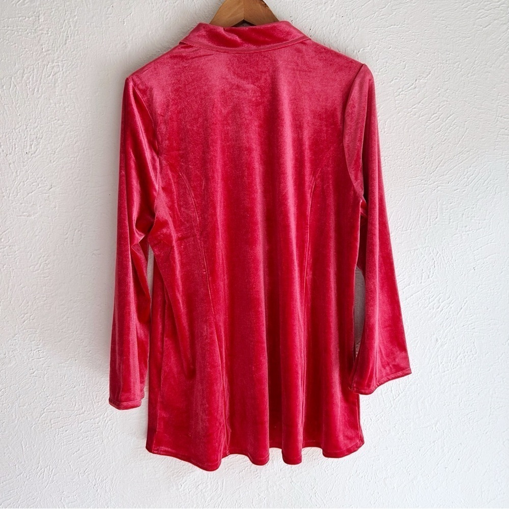 Soft Surroundings Enchanted Velvet Shirt Red Sz XL Whimsigoth - Picture 4 of 6